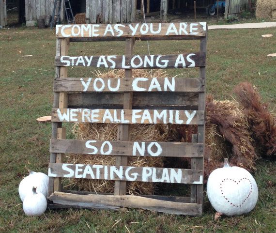 Rustic Wedding Sign made from a Reclaimed Repurposed Wooden Pallet